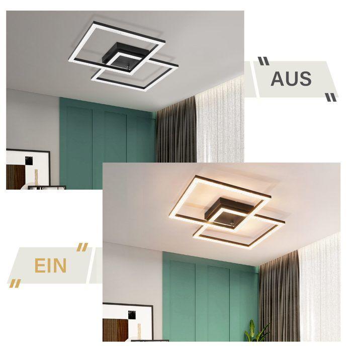 Plafonnier LED - NETTLIFE - Cristal 24W - 46 cm - Noir - 3000K Blanc chaud