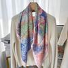 Elegant Thickened Mulberry Silk Twill Scarf/Shawl - Dual-Color Print for Women