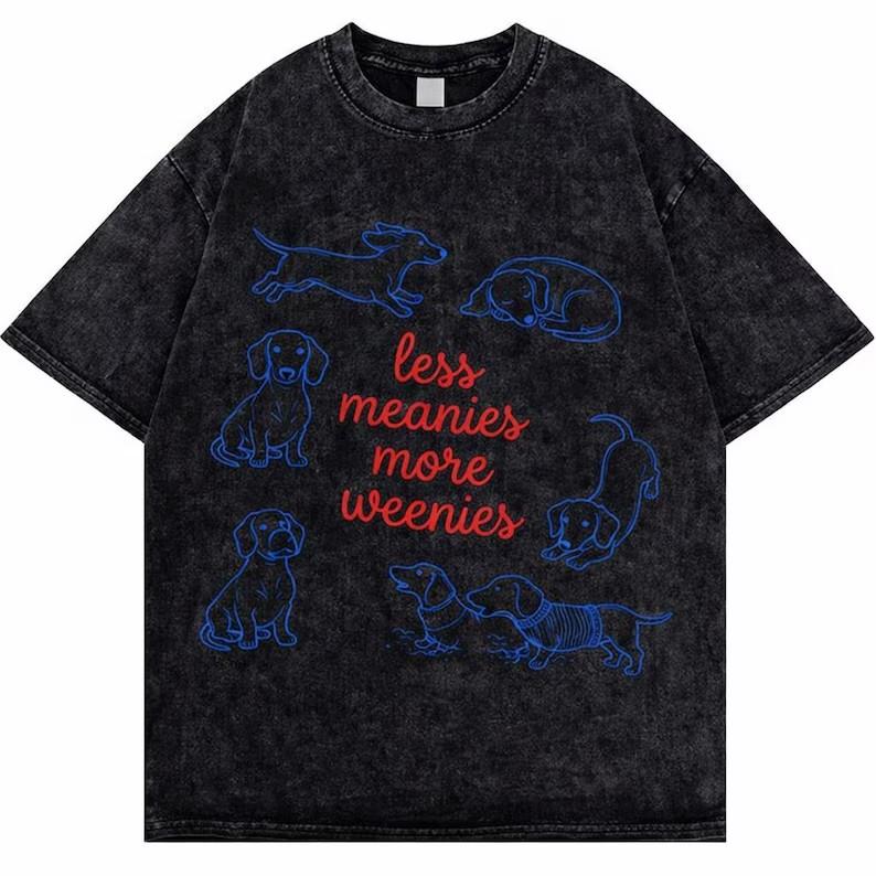 Vintage Washed Chihuahua Tshirt Gangster Dog Graphic Tee Cool Cigar Animal Print Oversized Streetwear Hip Hop Acid Wash Top