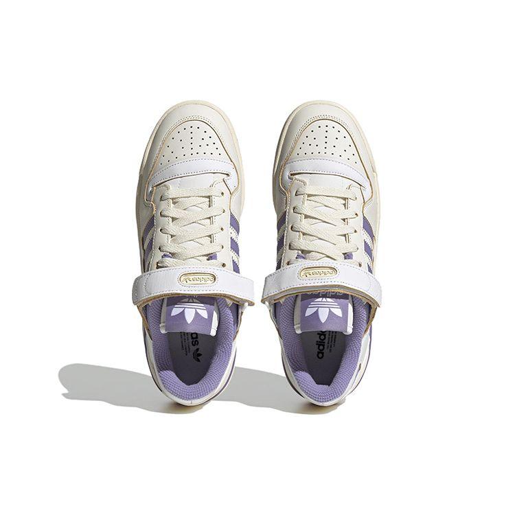 Adidas Forum 84 Low Off White Purple Женские кроссовки Кремовая обувь-Белый HQ4375