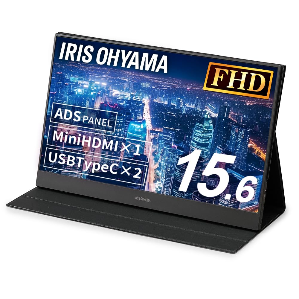 Iris Ohyama Mobile Monitor Inch Million Colors Lightweight Mini HDMI USB IPS Panel 15.6 16.77 Type-C Non-Glare ILD-A1616MS-B