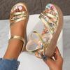 Summer Platform Sandals 2025 New Printed Random High Heel Sandals Women's Wedge Platform Beach Slippers