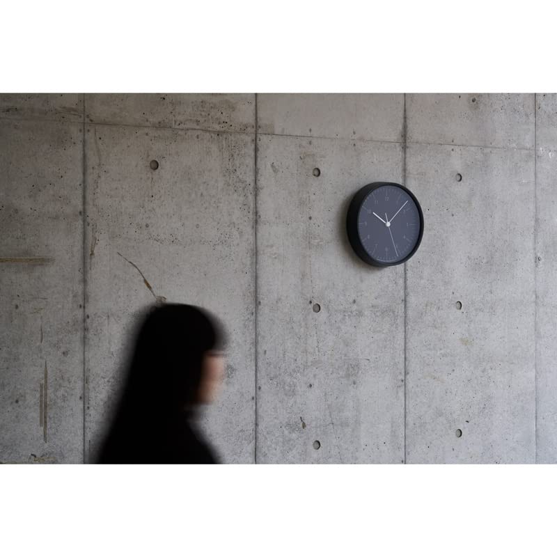 Lemnos Аналоговые настенные часы City Pop YK23-03 BK, с радиоконтролем, АБС-пластик, черный