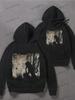 Heavyweight Hoodie - Gothic Fairy Silhouette Back Print Pullover - Black