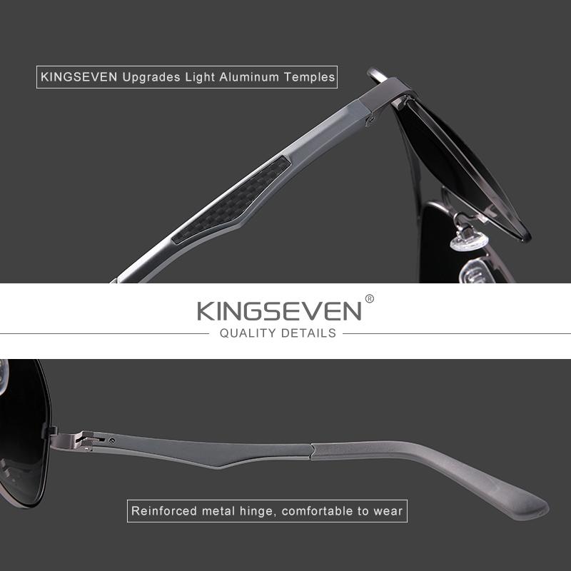 Kingseven 2021 мужские поляризационные солнцезащитные очки для вождения, алюминиевые дужки, солнцезащитные очки-пилоты для мужчин, UV400, антибликовые очки в стиле ретро