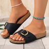 2025 Summer New Soft Wooden Slippers Women Trendy Casual Beach Shoes Comfortable Rubber Sole Sandals Women Slides Women
