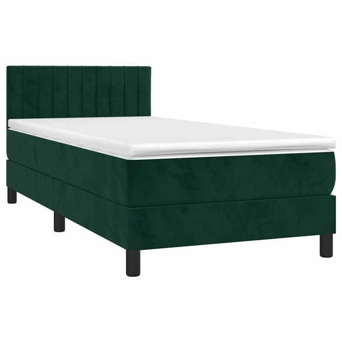 Maison Exclusive - Sommier à lattes de lit et matelas et LED Vert foncé 80x200cm