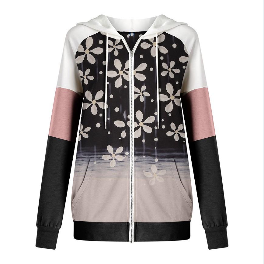 Женская толстовка с капюшоном на молнии с европейским и американским принтом осень/зима