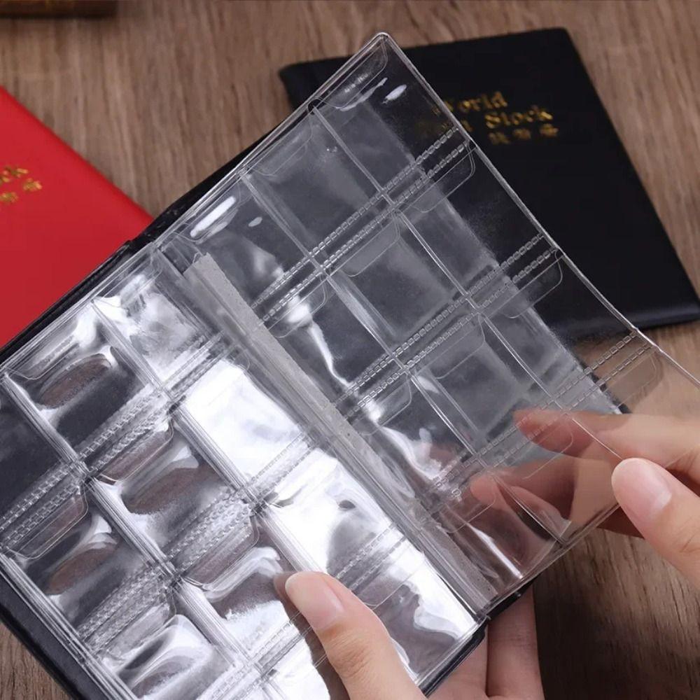 PVC Film Coin Collection Book PU Leather Storage Bags Premium Collecting Money Organizer  Gifts