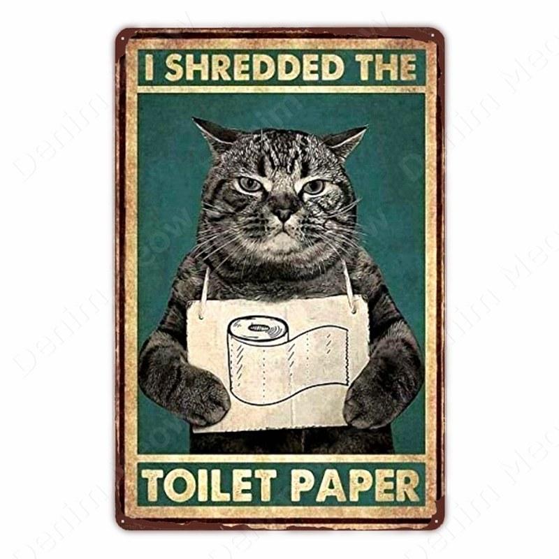 Черная кошка Винтажные жестяные таблички, забавный постер из металла, настенный декор, дом, бар, паб, кафе, ферма, ванная комната, я ненавижу всех