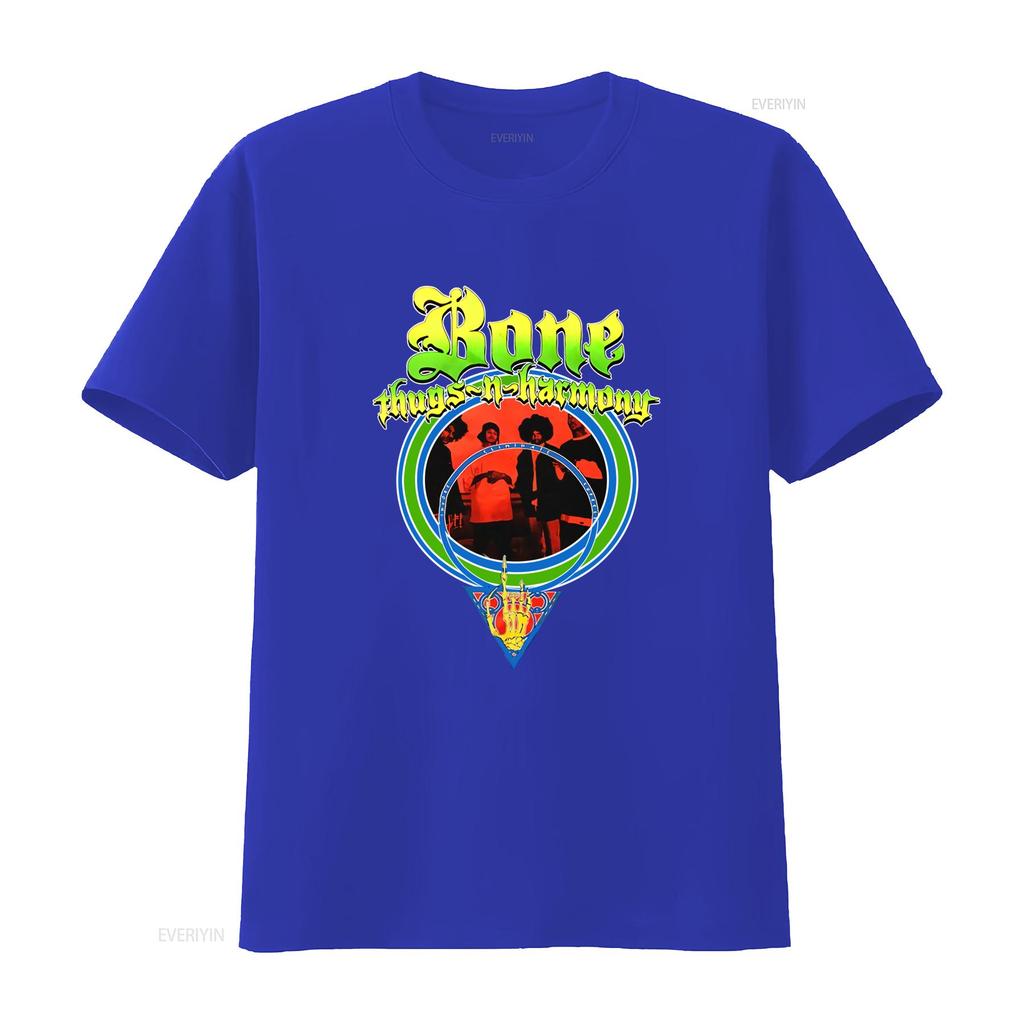 Authentic BONE THUGS N HARMONY I E S Slim Fit T Shirt Black Band Design vintage Washed Unisex Stylish Versatile homme Slightly
