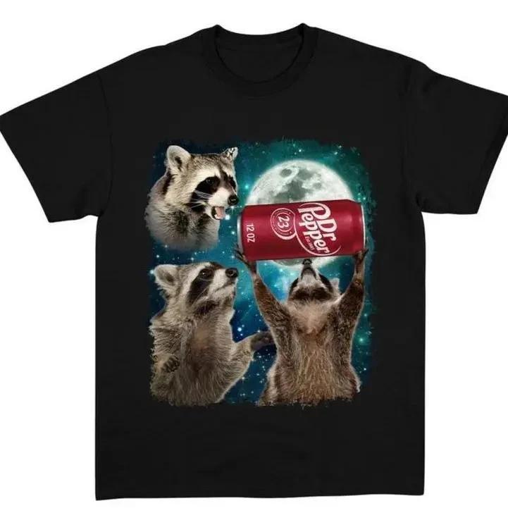 Funny Raccoon Graphic T-Shirt Vintage Style Meme Animal Tee Unisex Cotton Street