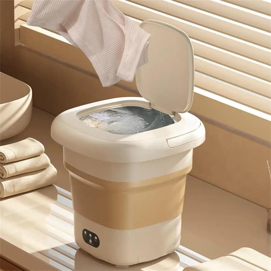 Складная стиральная машина 9л, мини-портативная выдвижная, бытовые носки большой емкости, дегидратор нижнего белья, стирка в одной стиральной машине, обезвоживание, сушка