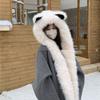 Thickened Plush Fox Ears Hat, Scarf Integrated Autumn and Winter Cold and Warm Lei Feng Hat