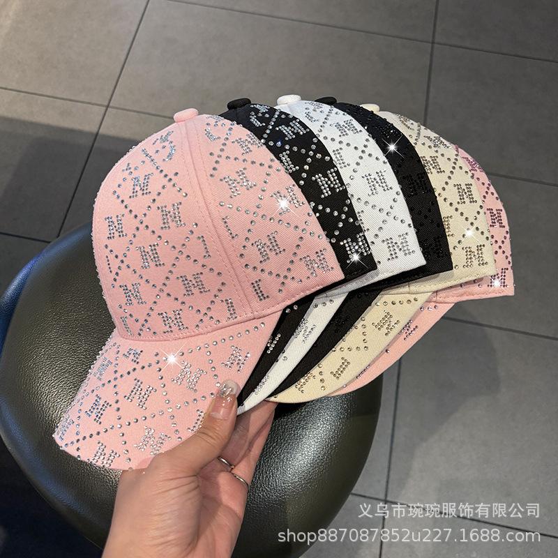 Spring rhinestone alphabet baseball cap children's hard top new cap European and American casual sunshade sunscreen cap