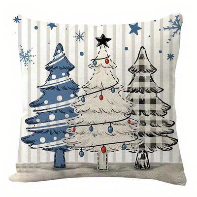 Home Decor Merry Christmas & Snowy Winter Pillows Pattern Cushion Cover Suitable For Sofa Bedroom Car Pillow Cover