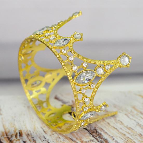 Корона для торта, искусственная хрустальная тиара, сверкающее украшение для торта, декор свадебного торта на день рождения, детский душ