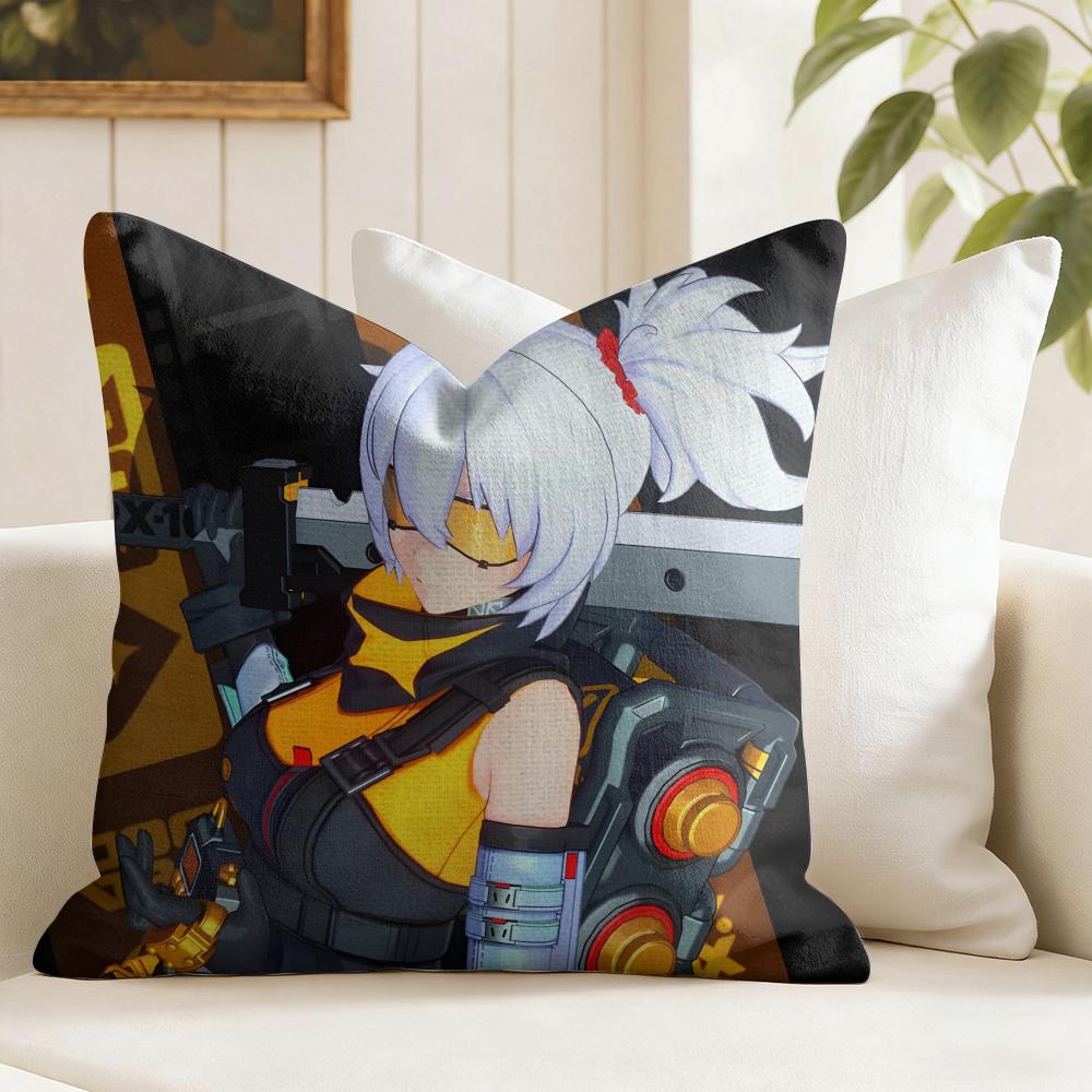 Zenless Zone Zero Soldier Cushion Cover Eco Linen Pillow Case DoubleSided Print Breathable Durable Zipper Home Decor Gift