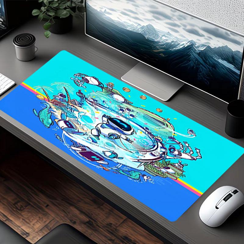 Cosmic Bot Crew Print Mouse Pad, for Keyboard Pad Laptop PC Mat for Office Home Use, Desk Decor, Perfect Birthday Gift for Gamers
