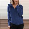 Autumn Fashion Loose Knitted Clothes Casual Long Sleeve Polo Collar Sweater Coat Winter Striped Sweater Zipper Cardigan 29415