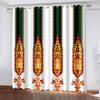 Ethiopian Traditional Pattern Curtain, Vertical Frame Geometric Design Inspired By Eternal Culture Sunshade Curtains 2 Pieces