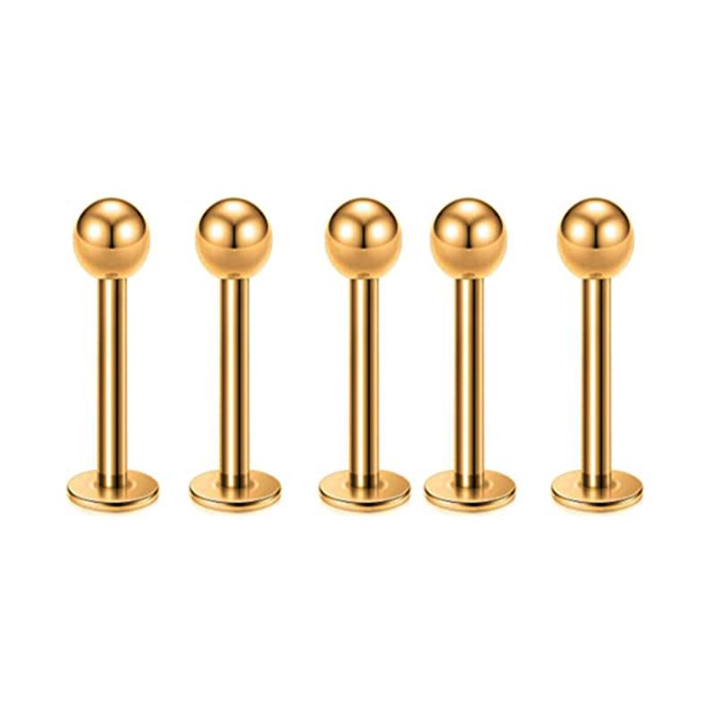 5Pcs Stainless Steel Lip Stud Eyebrow Stud Nose Stud Ear Stud Piercing Jewelry Body Piercing Jewelry