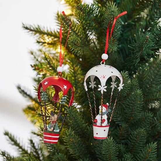 Рождественские украшения в виде воздушного шара, кованый железный подвесной парашют в виде воздушного шара, Санта/Снеговик/Олень