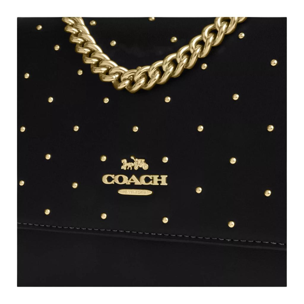 Coach 21 Claire Metallic Studded Leather Crossbody Bag Small Women bags Black CBH93-IMBLK