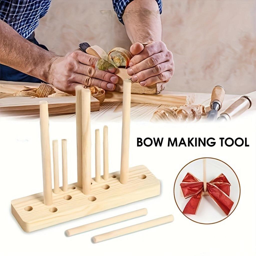 Bows Maker Tools Christmas Wreath Floral Builder Wooden Removable Maker Tool Suitable for Christmas Holiday DIY Crafting