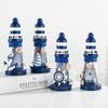 Mediterranean Style Lighthouse Ornament Wooden Lighthouse Figurines High-quality Watchtower Model