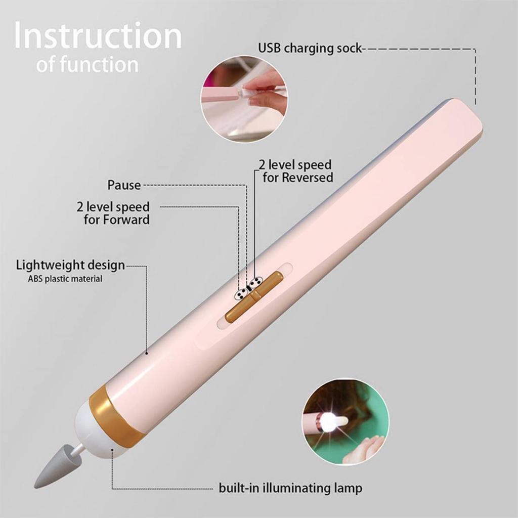 Электрическая маникюрная фреза для маникюра с легкой художественной ручкой, инструменты для удаления геля, машина для полировки ногтей «пять в одном», пилка для ногтей