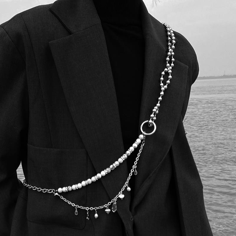 Имитация жемчуга Gyro Body Chain для женщин костюм рюкзак кроссбоди ювелирные изделия аксессуар