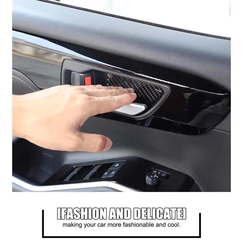 For Toyota Highlander 2022-2025 Soft Carbon Fiber Car Inner Door Bowl Panel Decorative Stickers Car Interior Accessories