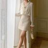 Spring 2026 French Rose Lace Drape Long-Sleeve Top