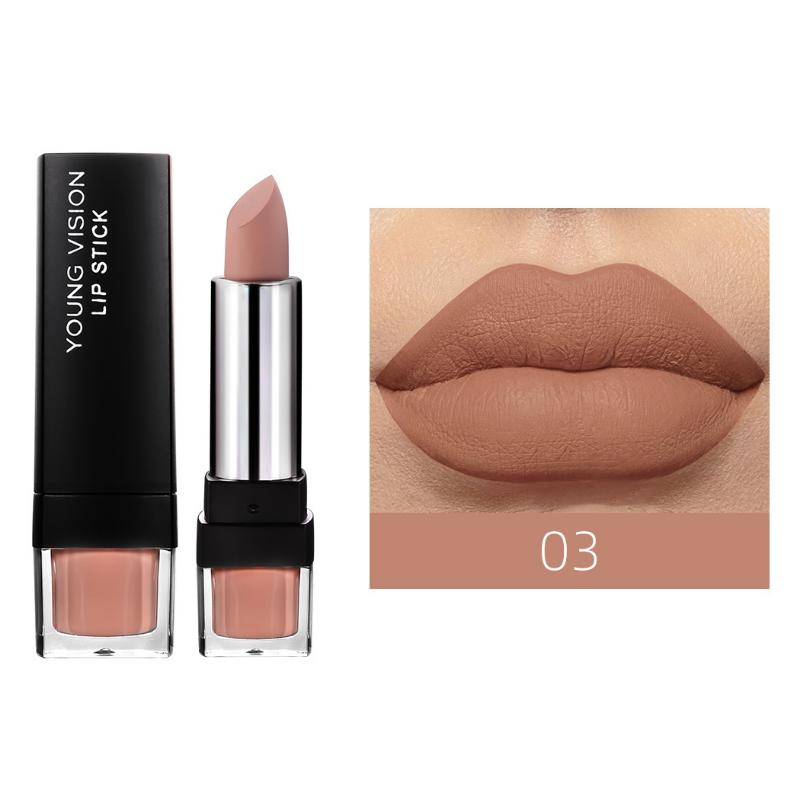 Матовая матовая 12-цветная однотонная помада Velvet Lipstick, которую нелегко приклеить к чашке