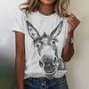 Веселые женские футболки с рисунком животных, повседневная верхняя одежда с короткими рукавами, женская летняя футболка с 3D-принтом