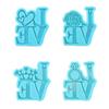 Love Sign Letter Shape Keychain Silicone Mold with Hole for DIY Decoration Resin Casting Pendant Mold Valentine's Day