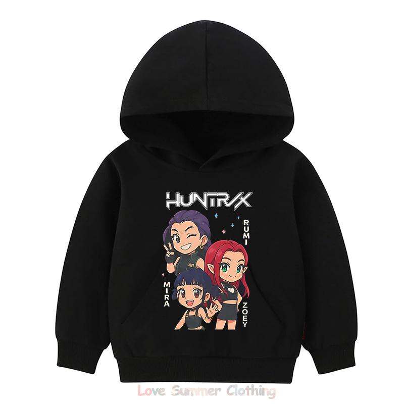 Hoodie Girls Kids Kpop Demon Hunters HD Print 100% Polyester Pullover Casual Girls Sweatshirt Fall Many Colors