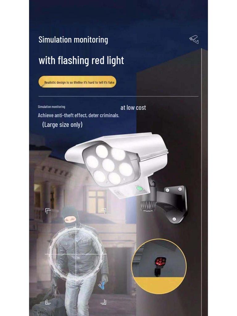 Solar-Powered Garden Light with Camera Simulation, Motion Sensor, Dusk-to-Dawn, Anti-Theft, and Street Lighting