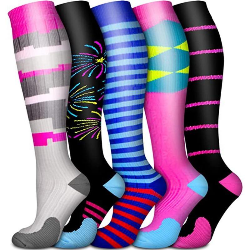 Calf Socks Women's Summer High Elastic Stockings Compression Socks Shaping Leg Socks European and American Sports Pressure Socks