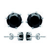 [R2938] - Silver Black 'Essentiel' Silver Earrings (rhodium) - 6 Mm