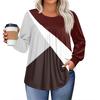 Womens Plus Size Tops Long Sleeve Shirts Round Neck Flowy Tunic Casual Loose Blouse L-5X