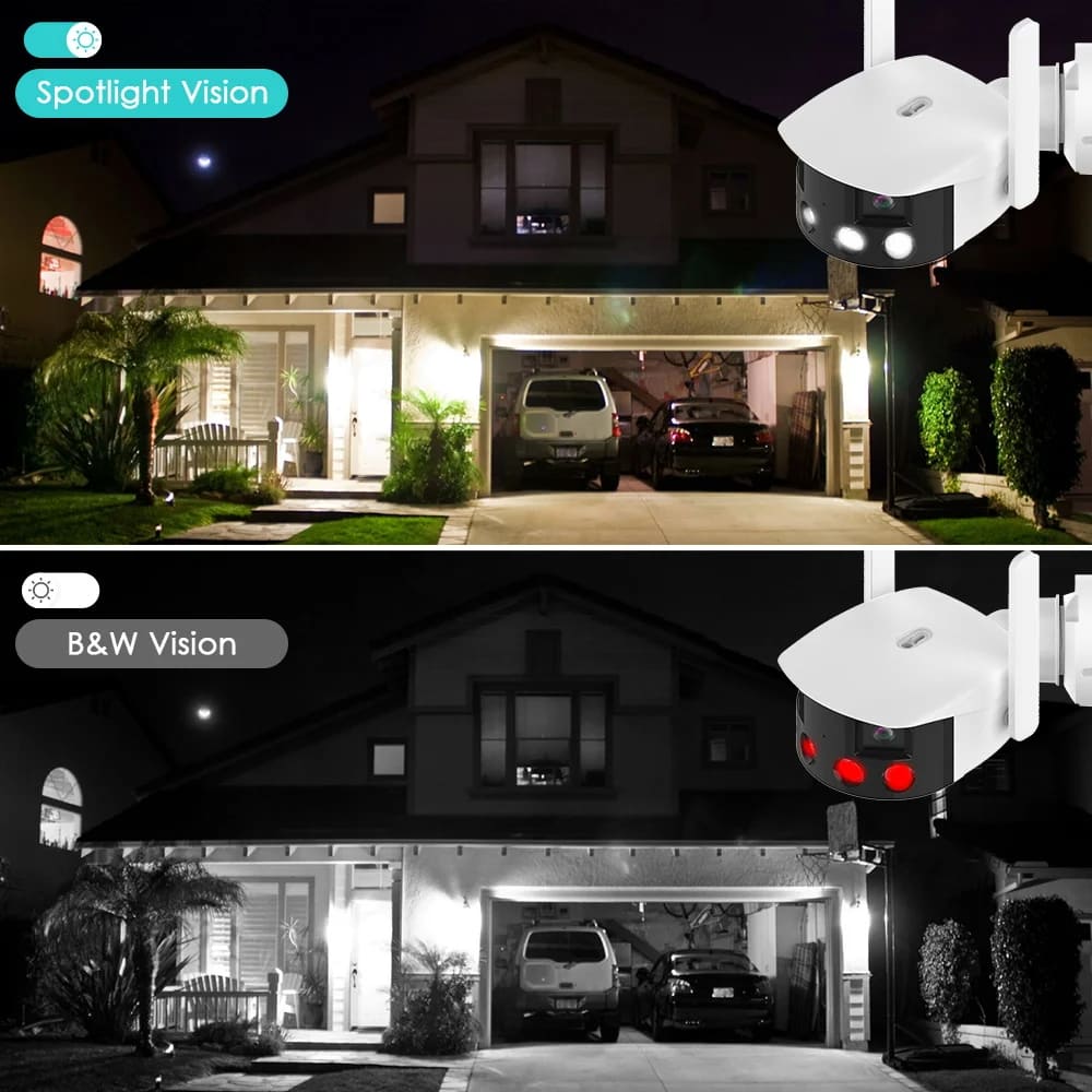 IP-камера с двумя объективами 8 МП, 4K, сверхширокоугольный угол 180°, защита Wi-Fi, искусственный интеллект, обнаружение человека, наружное наблюдение, приложение ICSEE