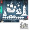 Sailing Lighthouse Riding The Wind and Waves Lucky Pattern Scrapbooking Craft Die 3D DIY Festival Card Making