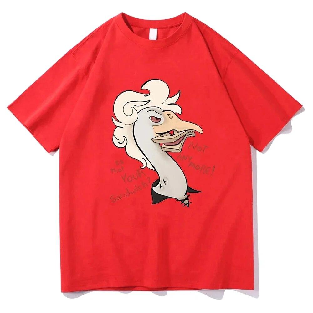 Летние футболки с коротким рукавом, забавные кавайные уличные футболки с короткими рукавами для спортзала, футболки с рисунком «Гусь Астарион», женские топы Y2k, футболки