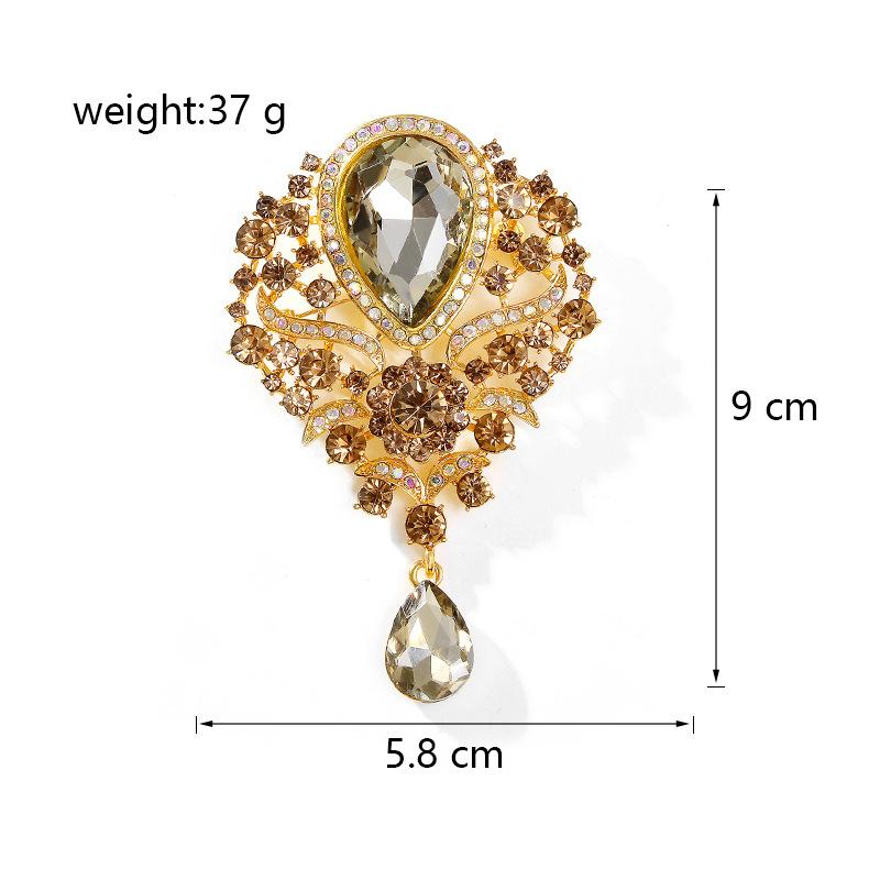 Женская хрустальная брошь-подвеска в виде капли воды со стразами, аксессуар для одежды