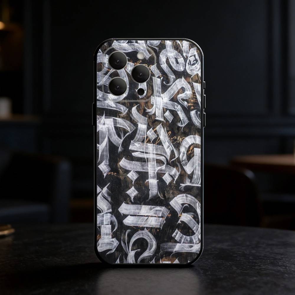Чехол для телефона Pokras Lampas Art Graffiti для iPhone 17,16,15,14,13,12,11 Plus,Pro Max,SE4 Мягкий силиконовый черный чехол