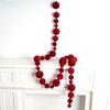 Mixed Size Flocking Christmas Ball Garland 6FT Christmas Flocking Ball  Christmas Tree Decorating