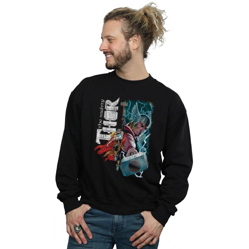 Marvel Mens The Mighty Thor Mighty Duo Sweatshirt