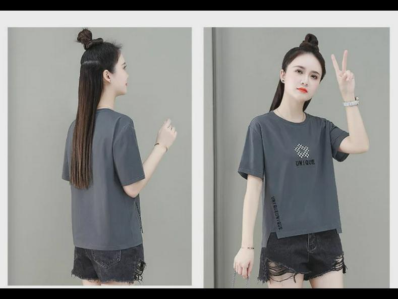 Женские футболки с короткими рукавами и асимметричным принтом 2025 года, лето